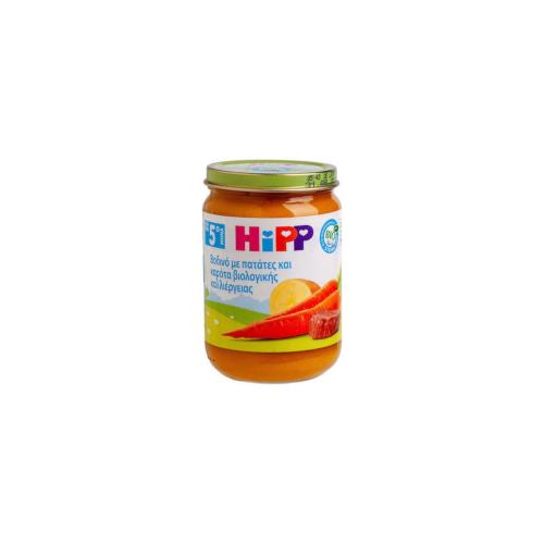 HIPP Βρεφικό Γεύμα Bio Βοδινό με Πατάτες & Καρότα 5m+ 190gr